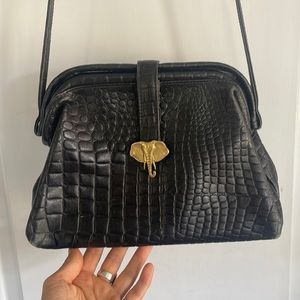 Vintage Croc Leather Elephant Purse